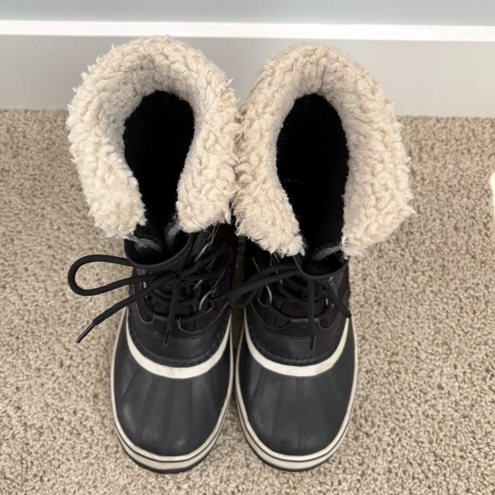 Sorel Winter Carnival Black Lace-Up Snow Waterproof Boots Outdoors Active Size 7 - Picture 3 of 15